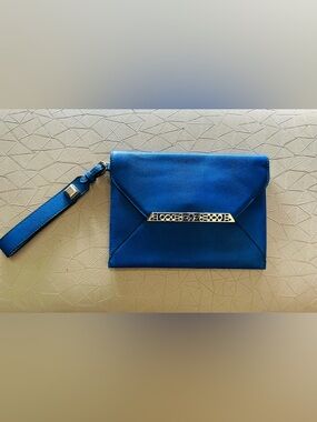 Stella And Dot Envelope Clutch Wristlet COBALT Blue
